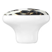 Zwart & Goud Bloemen Greige Elegant Dark Moody Keramische Knop (Zijkant)