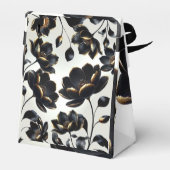 Zwart & Goud Bloemen Greige Wedding Bedankdoosjes (Achterkant)