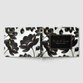 Zwart & Goud Bloemen Greige Wedding Gastenboek (Volledig)