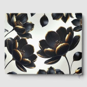 Zwart & Goud Bloemen Greige Wedding Gastenboek (Achterkant)