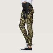 Zwart & Goud Bloemen Mandala Ornament Leggings (Links)