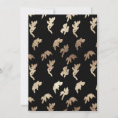 Zwart & Goud Bloemen Monogram Kam vrijgezellenfees Kaart (Achterkant)