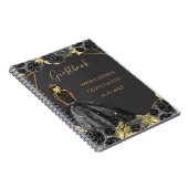 Zwart Goud Bloemen Prinses Quinceanera Gastenboek Notitieboek (Rechterzijde)