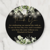 Zwart Goud Bloemen String Lichten Dank u bruiloft Bedankjes Labels (Achterkant)