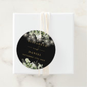 Zwart Goud Bloemen String Lichten Dank u bruiloft Bedankjes Labels (In situ)