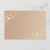 Zwart Goud Bloemen Trouwdetails Kaart (Achterkant)