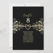 Zwart Goud Bloemen Trouwstoel Grafiek (Voorkant)