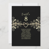 Zwart Goud Bloemen Trouwstoel Grafiek (Achterkant)