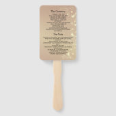 Zwart Goud Bloemen Wedding Program Fan Handwaaier (Achterkant)