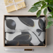 Zwart & Goud Bloemig Greige Trouwen Tissuepapier (Geschenk)