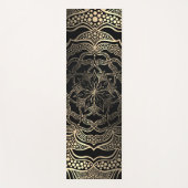 Zwart & goud bloemmotief mandala mooi stijlvol chi yogamat (Voorkant)