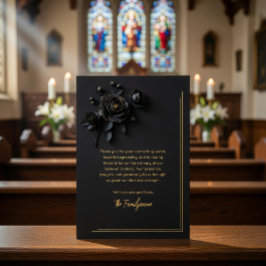 Zwart & Goud Bloemstuk Sympathie Dankjewel Folieka Folie Uitnodiging