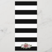 Zwart Goud Blush Roze Bloemen Bruiloft Menu (Achterkant)