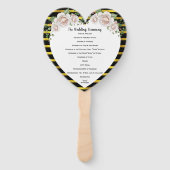 Zwart Goud Blush Roze Rozen Trouwprogramma Fan Handwaaier (Voorkant)