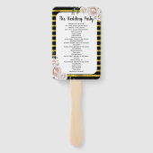 Zwart Goud Blush Roze Rozen Trouwprogramma Fan Handwaaier (Achterkant)