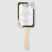 Zwart Goud Blush Roze Rozen Trouwprogramma Fan Handwaaier (Voorkant)