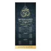 Zwart goud bodhi Leaf OM-symbool YOGA-prijslijst Reclamekaart (Achterkant)