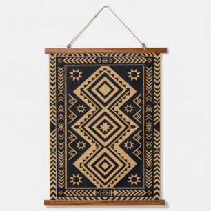 Zwart Goud Boho Abstract Oppervlaktepatroon Hangend Wandkleed