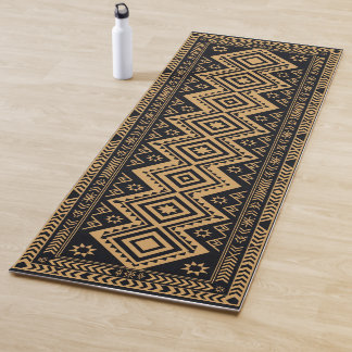 Zwart Goud Boho Abstract Oppervlaktepatroon Yogamat