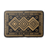 Zwart Goud Boho Abstract Oppervlaktestructuur Badmat (Voorkant)