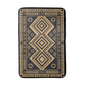 Zwart Goud Boho Abstract Oppervlaktestructuur Badmat (Voorkant Verticaal)