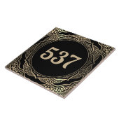 Zwart & Goud Boho Decoratieve Huisnummerplaat Tegeltje (Zijkant)