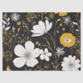 Zwart Goud Boho Wildflower Decoupage Tissuepapier (Voorkant)