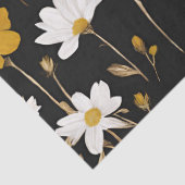 Zwart Goud Boho Wildflower Garden Tissuepapier (Detail)