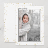 Zwart & Goud Bokeh sterren kerstgroet foto Feestdagenkaart (Voorkant / Achterkant)