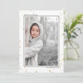 Zwart & Goud Bokeh sterren Seizoensgroeten foto Feestdagenkaart (Staand voorkant)