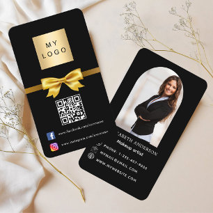 Zwart goud boog boog foto Qr code social media Visitekaartje