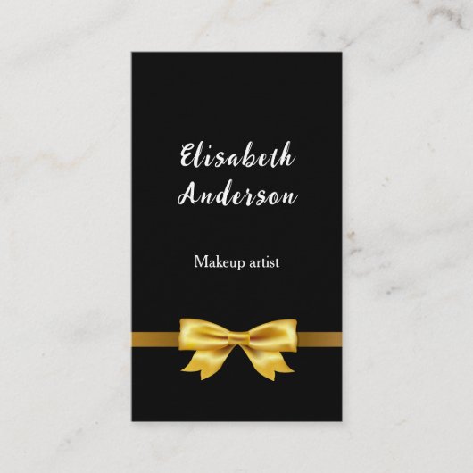 Zwart goud boog Qr code social media premium Visitekaartje (Voorkant)