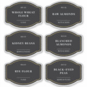 Zwart Goud Border Pantry Organisatie Badge Labels (Voorkant)