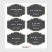 Zwart Goud Border Pantry Organisatie Badge Labels (Vel)