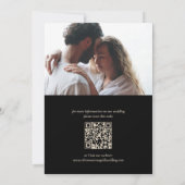 Zwart & Goud Botanische bruiloft met foto en QR Save The Date (Achterkant)