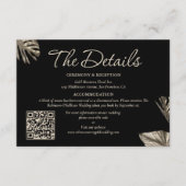 Zwart & Goud Botanische Trouwdetails met QR Informatiekaartje (Voorkant)