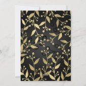 Zwart & Goud Botanische Vrolijk Kerstfeest 6 Foto Feestdagenkaart (Achterkant)