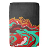 Zwart, goud, Bourgogne, marmer Art n Badmat (Voorkant Verticaal)