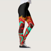 Zwart, goud, Bourgogne, marmer-vloeistofkunst Leggings (Rechts)