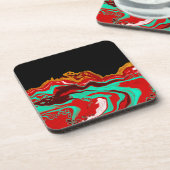 Zwart, goud, Bourgogne, marmerkunst Bier Onderzetter (Linkerzijde)