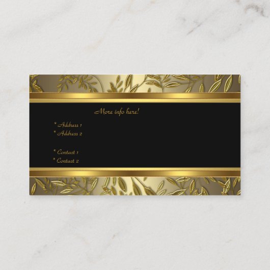 Zwart Goud Brons Elegant Visitekaartje (Achterkant)