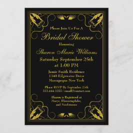  zwart goud bruids doucheuitnodiging kaart