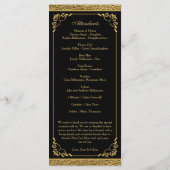 Zwart Goud Bruiloft Jubileum Vow Verlenging Progra Programmakaart (Achterkant)