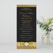 Zwart Goud Bruiloft Jubileum Vow Verlenging Progra Programmakaart (Staand voorkant)