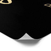 Zwart Goud Bruiloft Jubileum Welkomstbord Poster (Hoek)