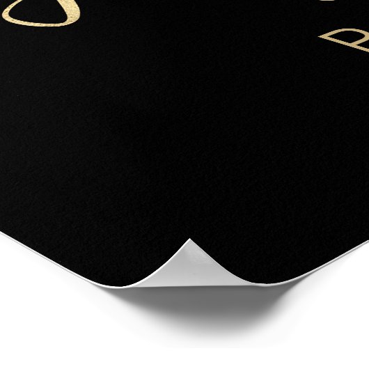 Zwart Goud Bruiloft Jubileum Welkomstbord Poster (Hoek)