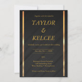 Zwart Goud bruiloft Kaart (Voorkant)