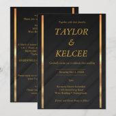 Zwart Goud bruiloft Kaart (Voorkant / Achterkant)