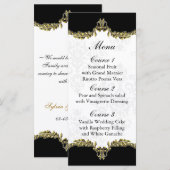 Zwart Goud Bruiloft Menu (Voorkant / Achterkant)