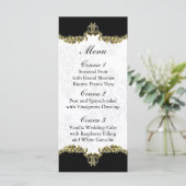 Zwart Goud Bruiloft Menu (Staand voorkant)